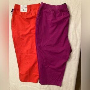 NWT’s Catherine’s capris in Peachy/Orange and Wine.